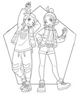 색칠용 종이 - 남성 및 여성 트레이너 - 포켓몬 레전드 Z-A