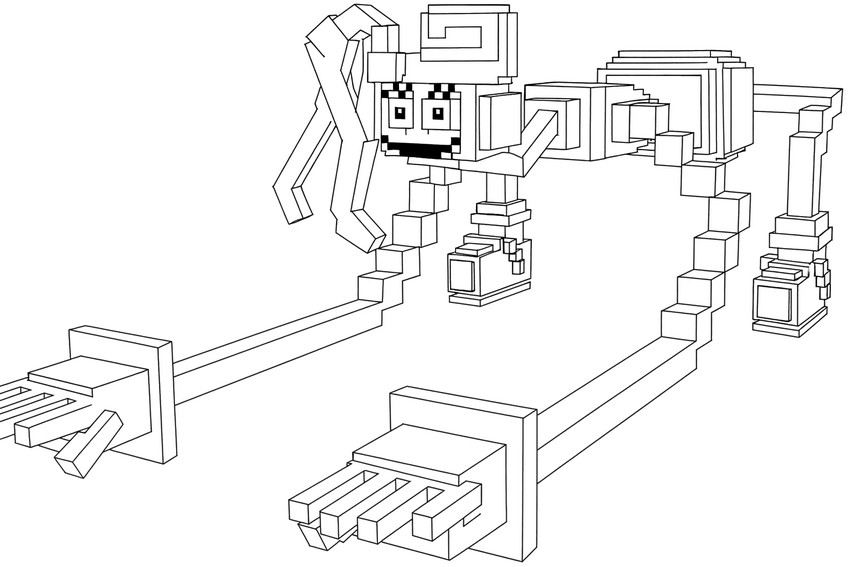 色を塗る絵 - マミー・ロング・レッグス (Mommy Long Legs) - マインクラフト × ポピープレイタイム