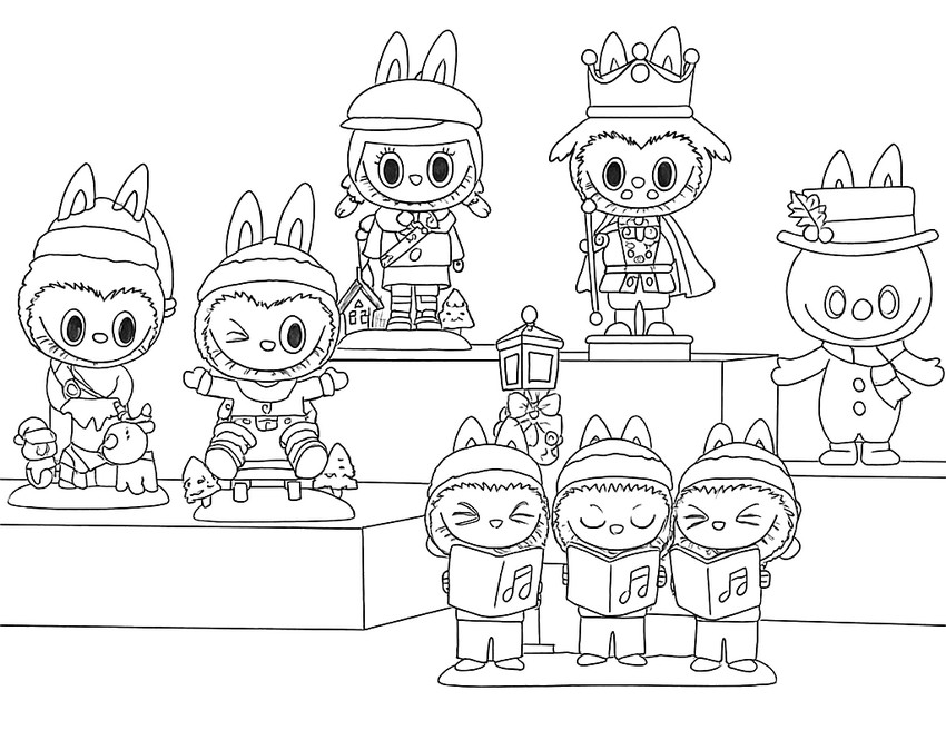 색칠공부 - 모든 친구들 - 라부부 크리스마스