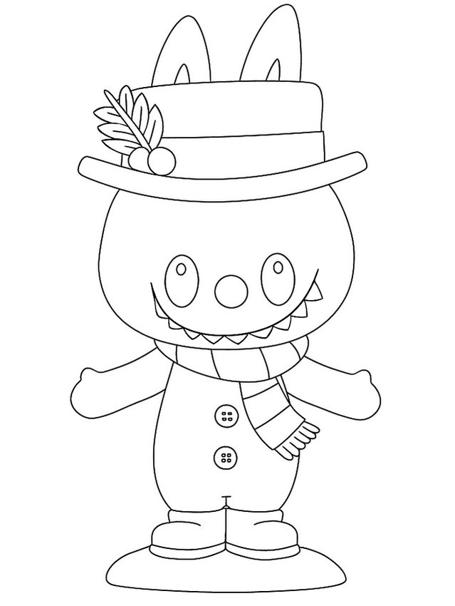 무료 색칠그림 - 눈사람 - 라부부 크리스마스