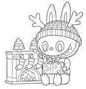 색칠공부 - 벽난로 근처 - 라부부 크리스마스