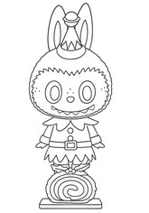 색칠용 종이 - 엘프 - 라부부 크리스마스