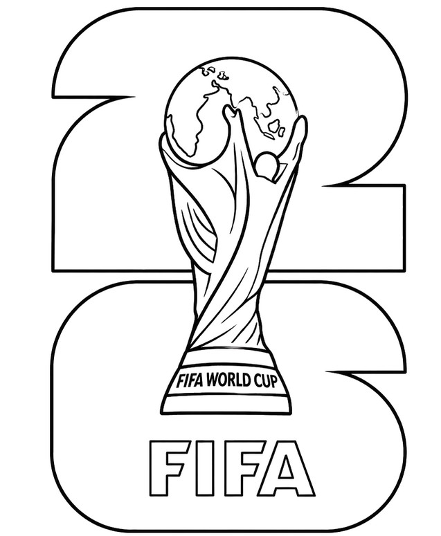 Målarbild att skriva ut - FIFA-trofén - FIFA-VM 2026