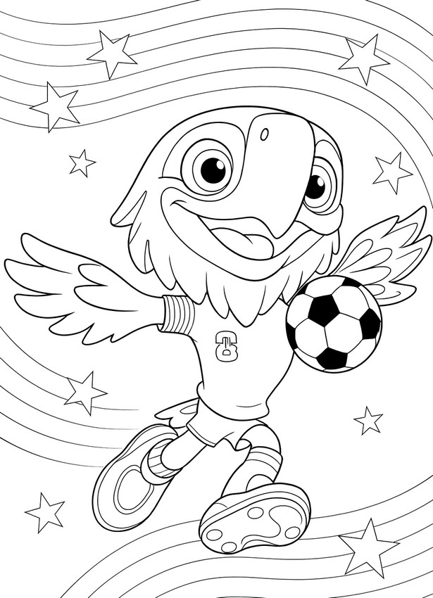 Coloring page - The Clutch mascot - 2026 FIFA World Cup