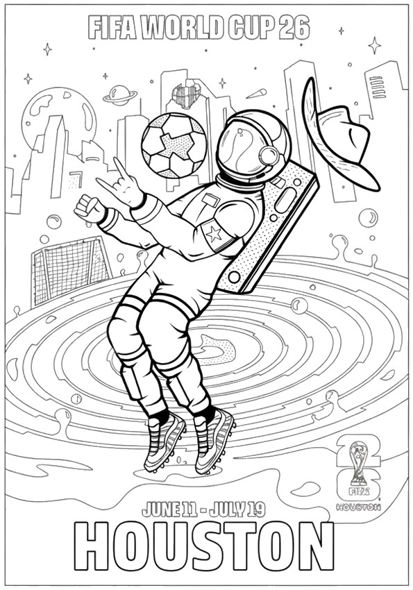 색칠용 종이 - 휴스턴 개최 도시 - 2026년 FIFA 월드컵