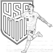 Disegno da stampare - Cristiano Pulisic (Stati Uniti) - Coppa del Mondo FIFA 2026