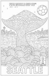 무료 색칠그림 - 시애틀 개최 도시 - 2026년 FIFA 월드컵