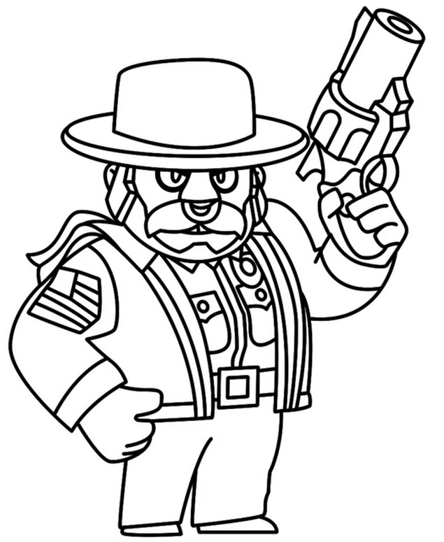 Drawing to color - Hopper Bull - Brawl Stars - Stranger Things