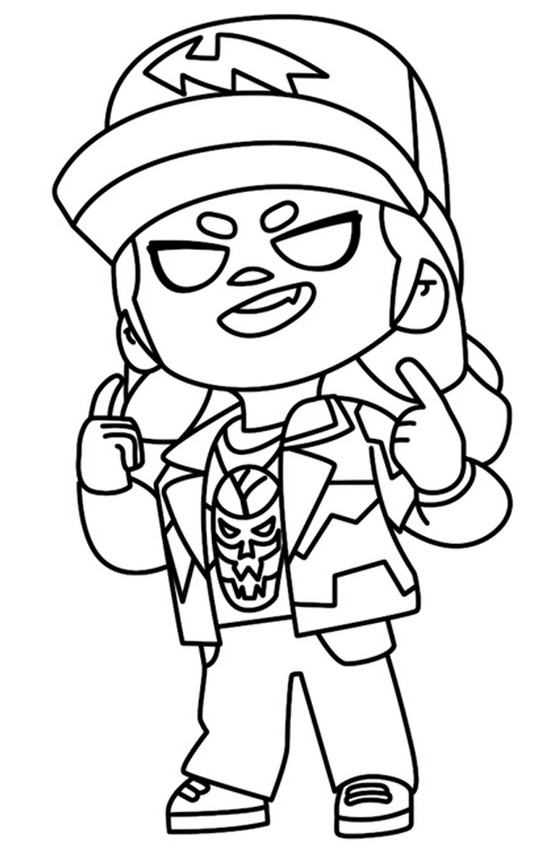 Coloring sheet - Dustin Nita - Brawl Stars - Stranger Things