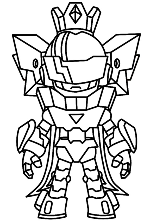 Tekening om in te kleuren - Mecha Mandy - Brawl Stars - Stranger Things