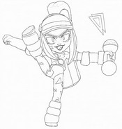 Kleurplaat om te downloaden - Pump It Melodie - Brawl Stars - Stranger Things