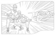 Free coloring page - Kid Danger, Captain Man and logo - Henry Danger