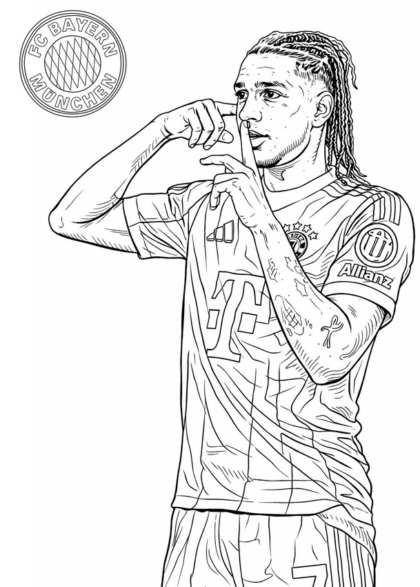 Foglio da colorare - Michael Olise - Bayern Monaco