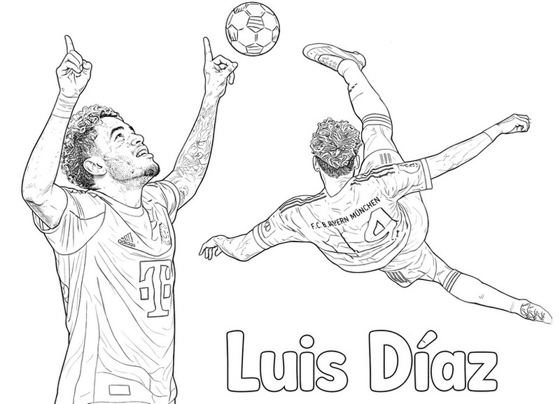 Free coloring page - Luis Díaz - Bayern Munich