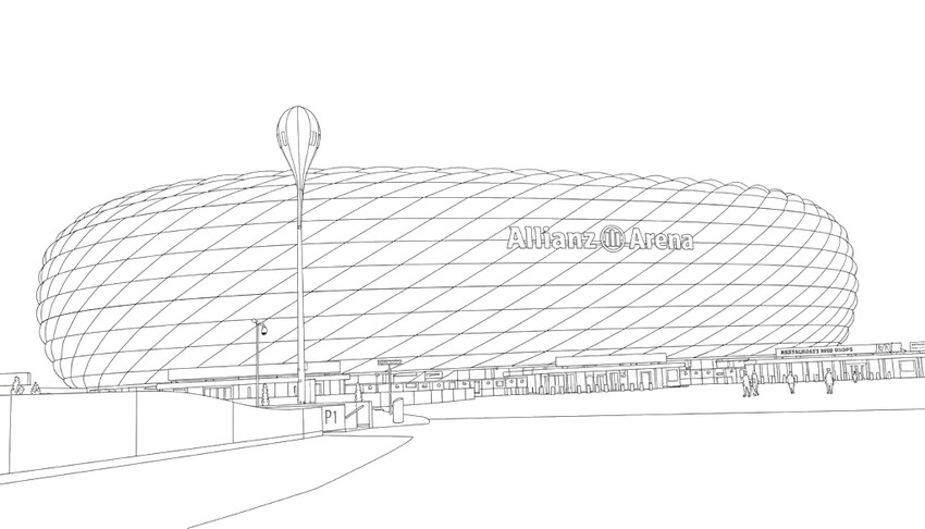 Printable coloring - The Allianz Arena - Bayern Munich