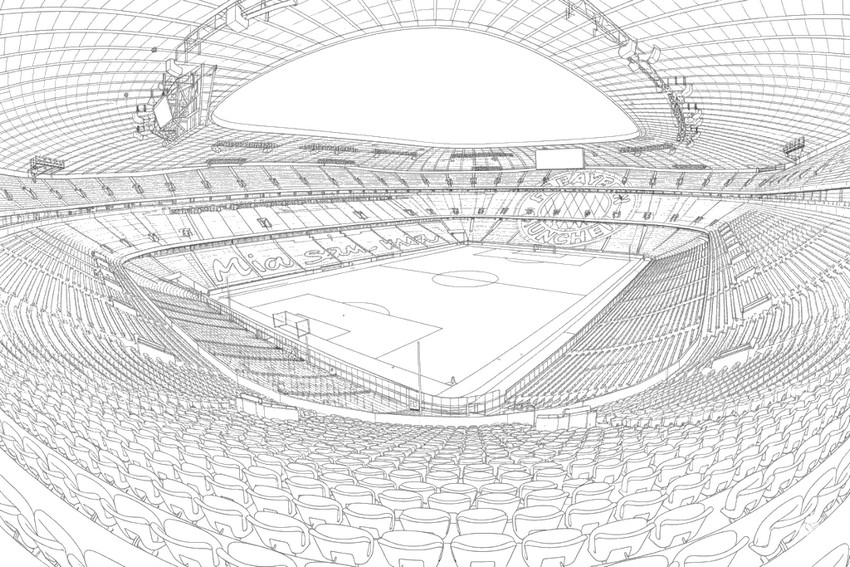 Drawing to color - The stadium - Bayern Munich