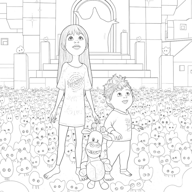 Darmowa kolorowanka - Pośród stworzeń snów - W Twoich Snach