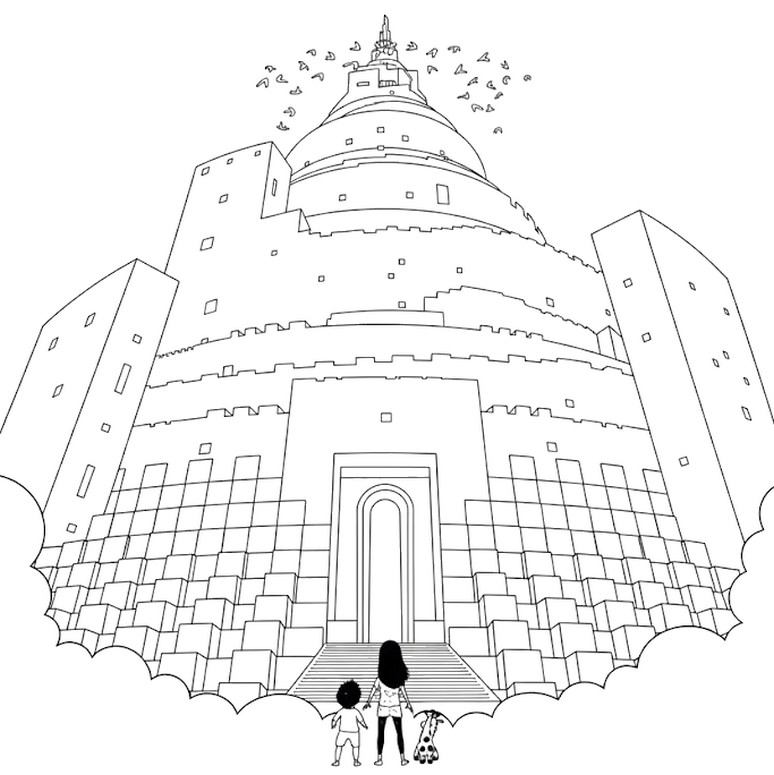 Kolorowanka do druku - Wieża Cichych Snów - W Twoich Snach