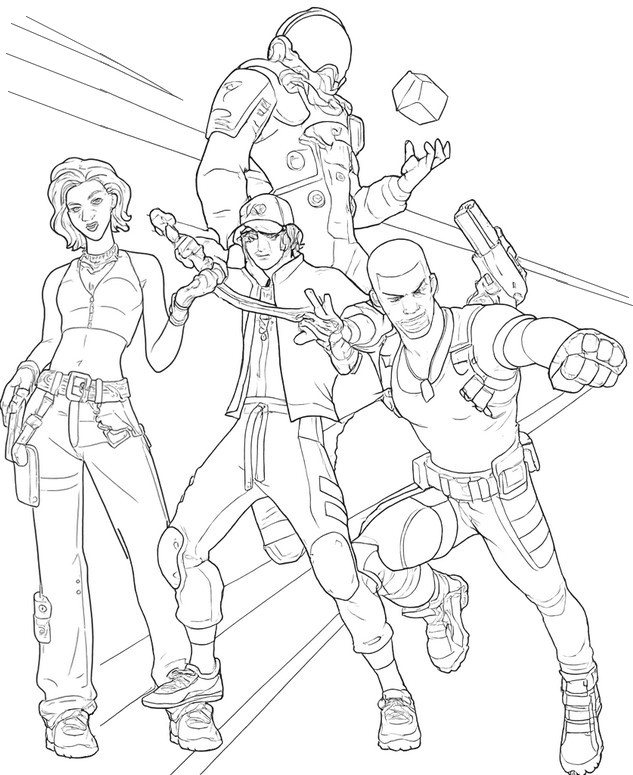 Disegno da stampare - Battle Pass - La squadra in marcia - Fortnite capitollo 7 - Ondata pacifica