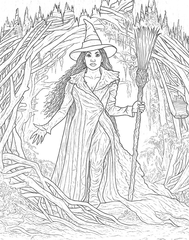 Downloadable coloring - Elphaba - Wicked For good
