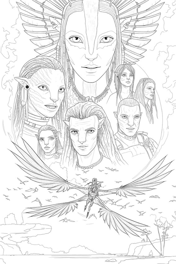 Gratis kleurplaat - Poster - Avatar 3 Fire and Ash