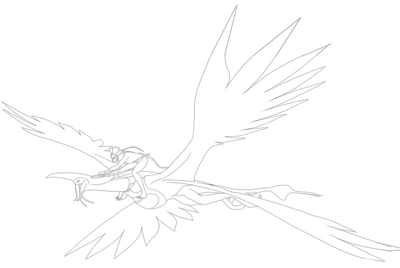 Kleurplaat om te printen - Tijdens de vlucht - Avatar 3 Fire and Ash