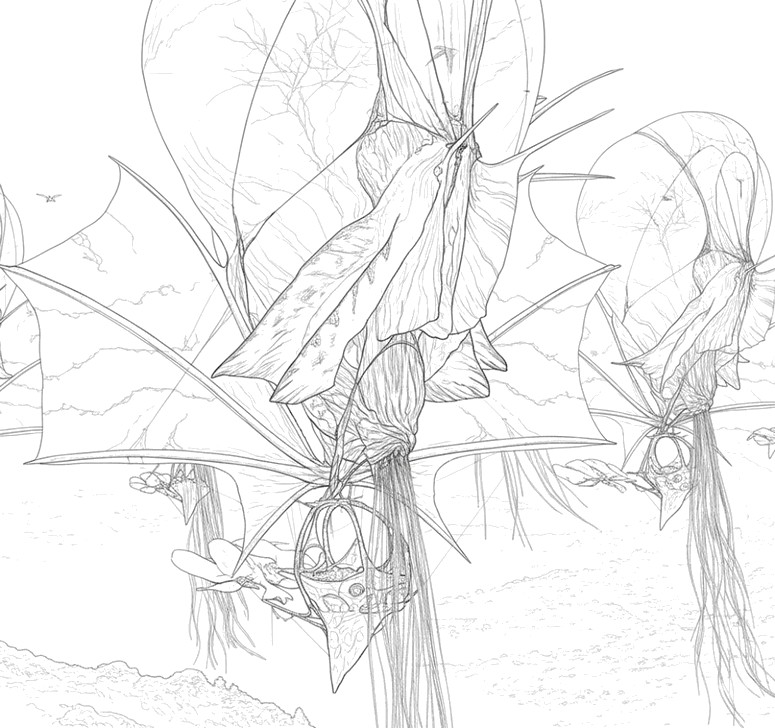 Kleurplaat - De drijvende tuinen van Pandora - Avatar 3 Fire and Ash