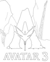 Kleurplaat om te downloaden - Logo - Avatar 3 Fire and Ash