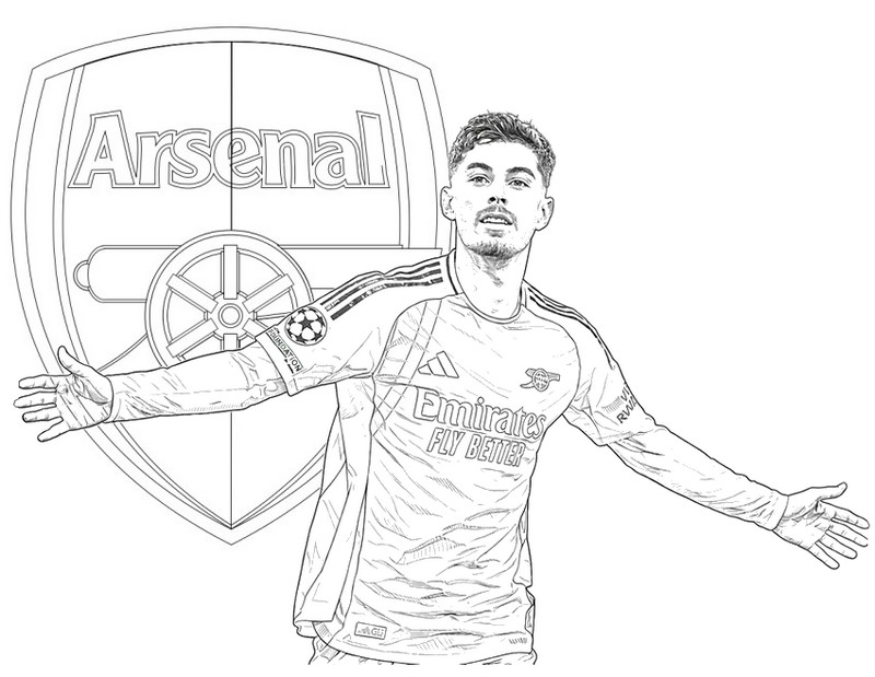 Coloring sheet - Kai Havertz - Arsenal FC