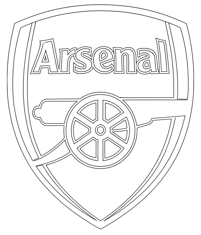 Ausmalbild zum Ausdrucken - Logo - Arsenal FC