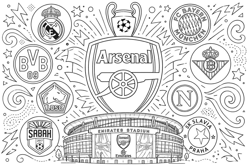 Downloadable coloring - Champions League 2026-2027 - Arsenal FC