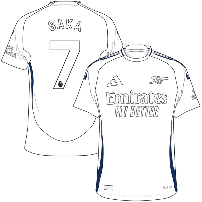 Ausmalbild zum Herunterladen - Bukayo Saka - Arsenal FC