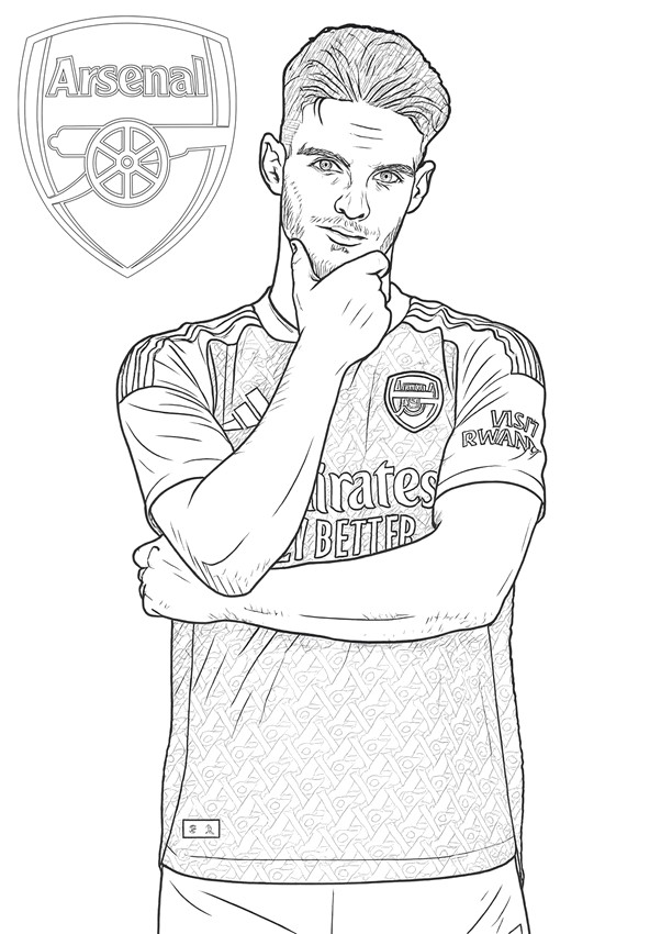 Bild zum Ausmalen - Declan Rice - Arsenal FC
