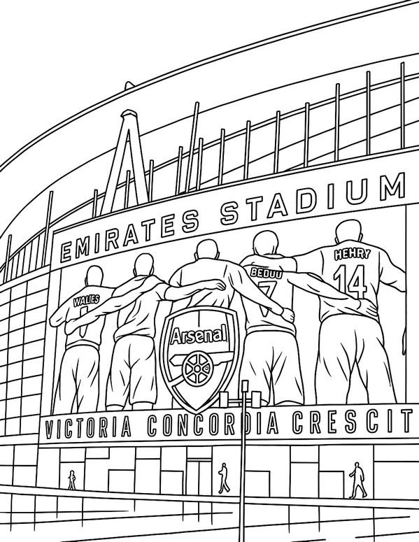 Ausmalbild - Emirates Stadium - Arsenal FC