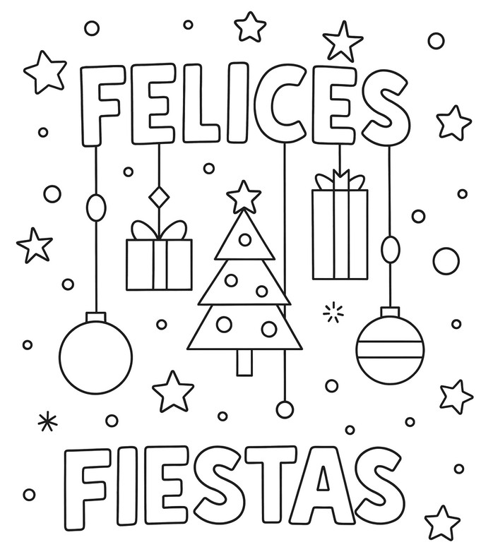 Dibujo para imprimir - Adornos colgantes - Feliz Navidad