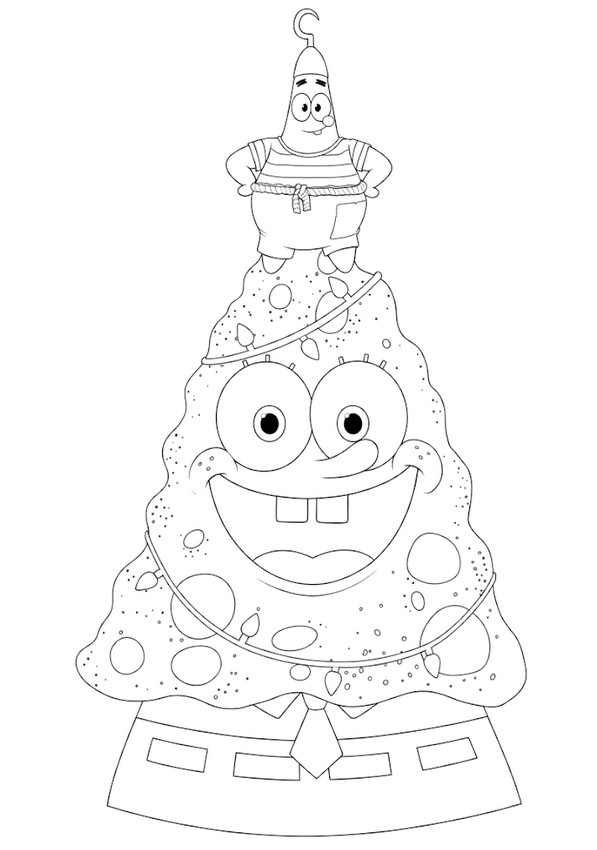 Desenho para baixar - O pinheiro sorridente - Bob Esponja - Em Busca da Calça Quadrada