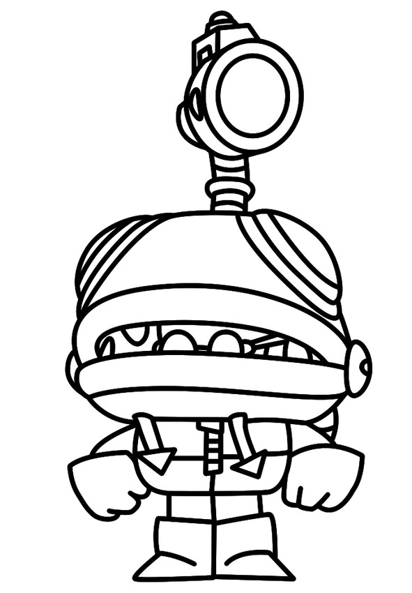 Obrazek do kolorowania - Glowbert - Brawl Stars - Buffies