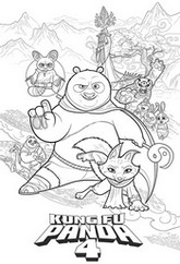 인쇄용 색칠공부 - 쿵푸 팬더 4 - Netflix 2026