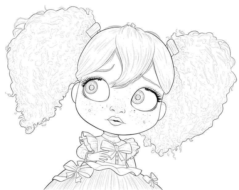 印刷用塗り絵 - 大きな目をした人形 - 【ポピープレイタイムチャプター5】