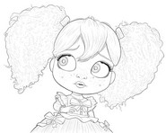 塗り絵用紙 - 大きな目をした人形 - 【ポピープレイタイムチャプター5】