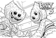 Kolorowanka do pobrania - Huggy Wuggy & Kissy Missy - Poppy Playtime 5
