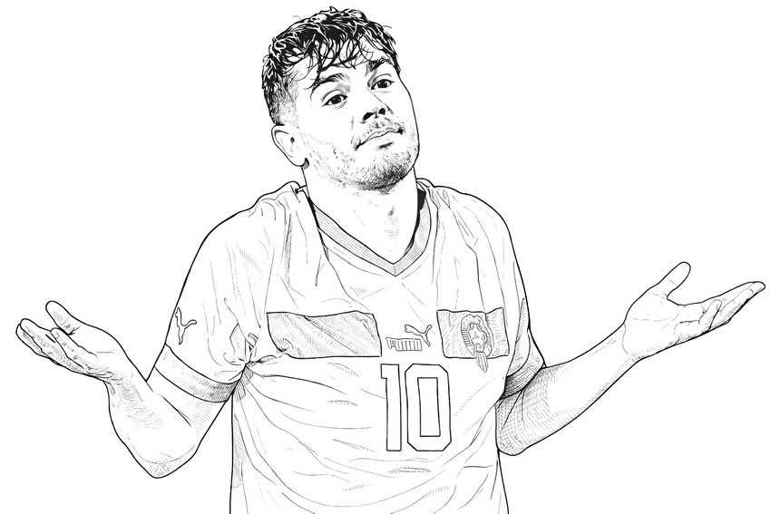 Printable coloring - Brahim Diaz - Morocco football team