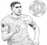 Image to color - Achraf Hakimi - Morocco football team
