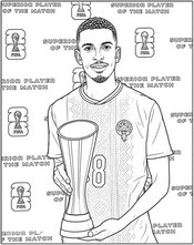 Ausmalbild zum Herunterladen - Azzedine Ounahi - Marokkanische Fußballnationalmannschaft