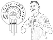 Bild zum Ausmalen - Soufiane Rahimi - Marokkanische Fußballnationalmannschaft
