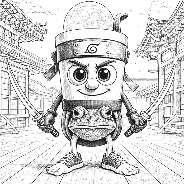 色を塗る絵 - Tung Tung Assassino Boneca - ブレインロット