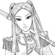 Feuille de coloriage - Mira (visage) - KPop Demon Hunters - Mattel - Poupées