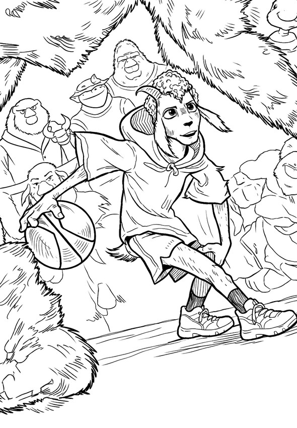 Ausmalbild zum Ausdrucken - Will - Goat - Bock auf große Sprünge