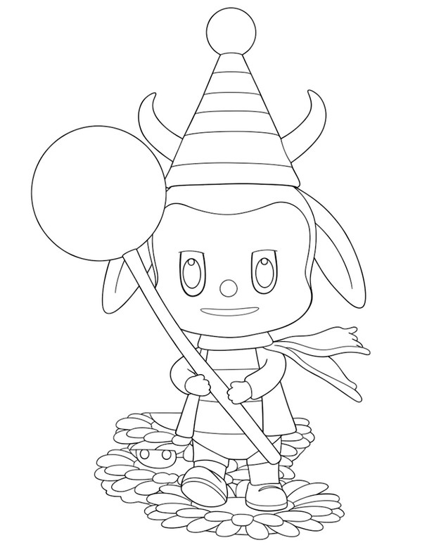 Bild zum Ausmalen - Löwenzahnsamen - Labubu im Frühling