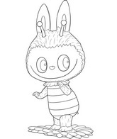 Ausmalbild zum Herunterladen - Asternblüte - Labubu im Frühling